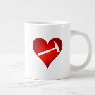 Caneca De Café Grande Rock My World: Rock Hammer Heart