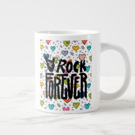 Caneca De Café Grande rock para sempre