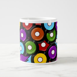 Caneca De Café Grande Rockin Records Colorors Multiple Vinyl Art Design
