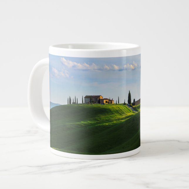 Caneca De Café Grande Rolling Hill Perto de Asciano, Toscana (Frente Esquerda)