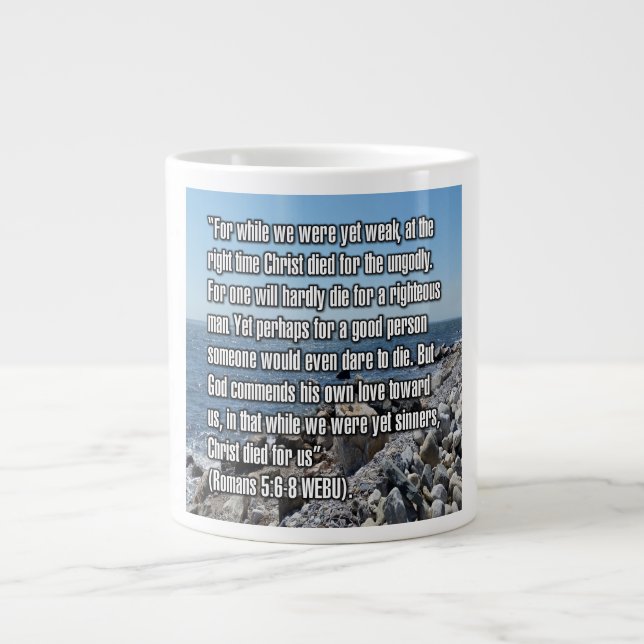 Caneca De Café Grande Romanos 5:6-8 WEBU Mug (Frente)