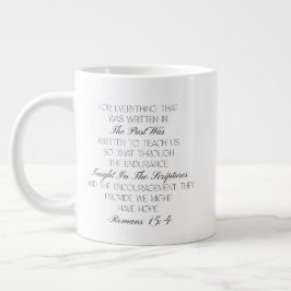Caneca De Café Grande Romans 15:4 Hope Bible Verse Mug 