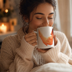 Caneca De Café Grande "Romântica Segurando Mãos Ilustração Mug - Amor e