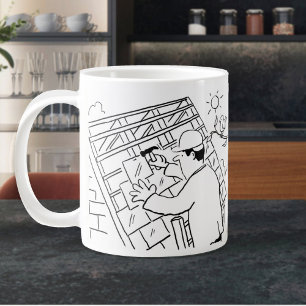 Caneca De Café Grande Roofer ou Slater Cartoon
