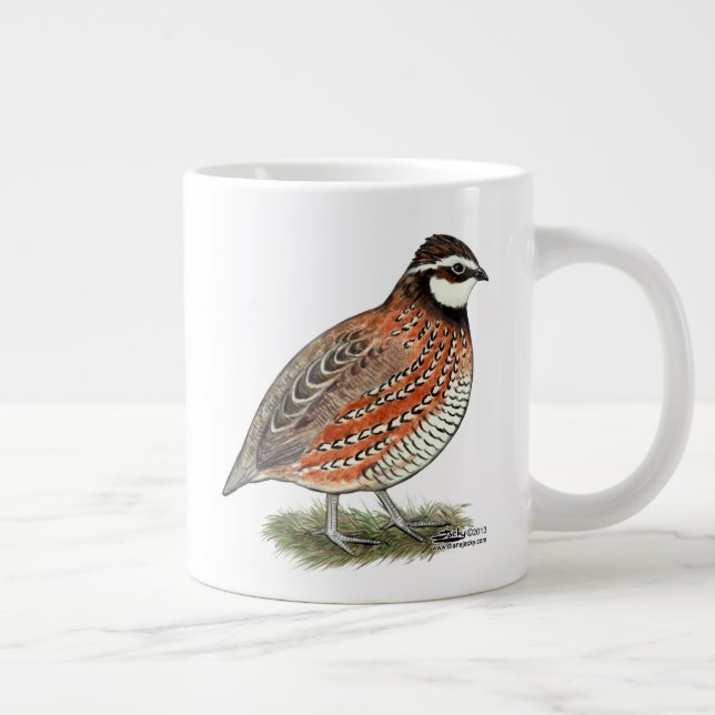 Caneca De Café Grande Rooster Bobwhite Quail (Direita)