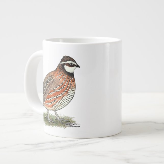Caneca De Café Grande Rooster Bobwhite Quail (Frente Esquerda)