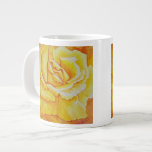 Caneca De Café Grande Rosa Amarela
