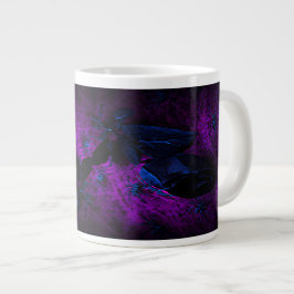 Caneca De Café Grande Rosa de Material Negro Spooky, Aranhas Negras