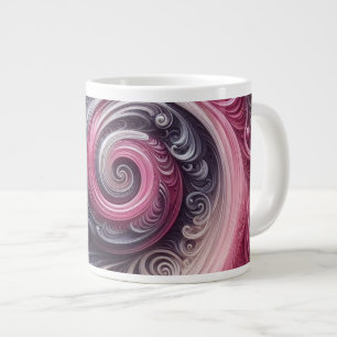 Caneca De Café Grande Rosa e Roxo Simples Abstrato moderno