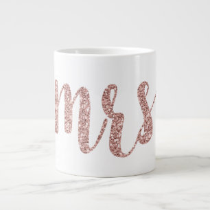 Caneca De Café Grande Rosa gold Sra. Mug, fonte de brilho