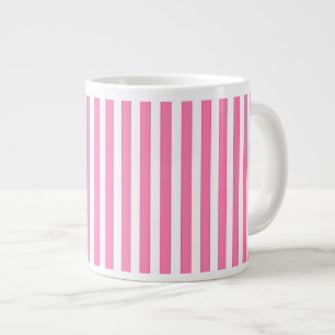 Caneca De Café Grande Rosa Listra de Doces