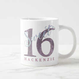 Caneca De Café Grande Rosa Rosa Rosa Rosa com 16 Poeira | Doce 16 Glitte