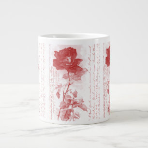 Caneca De Café Grande Rosa vermelha