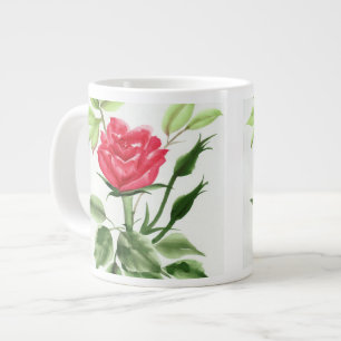 Caneca De Café Grande Rosa vermelha