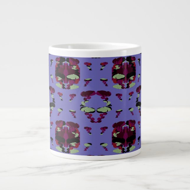 Caneca De Café Grande Rosas de Chama Celestial Contidas (Frente)
