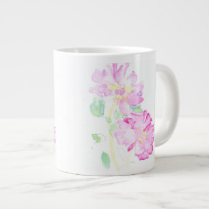 Caneca De Café Grande Rosas Rosa Delicadas: Bonito Jumbo Mug