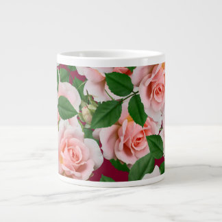 Caneca De Café Grande Rosas rosadas