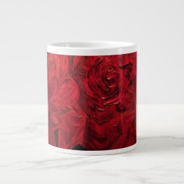 Caneca De Café Grande Rosas Vermelhas