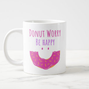 Caneca De Café Grande Rosquinha Kawaii Cute Preocupada Seja Rosquinha Fe