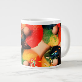 Caneca De Café Grande Rosquinhas arco-íris