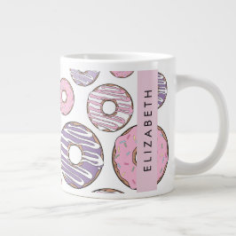 Caneca De Café Grande Rosquinhas rosa, Rosquinhas roxas, borrachas, seu 