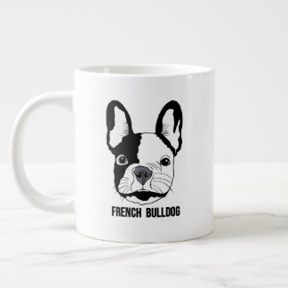 Caneca De Café Grande Rosto de Bulldog Francês em