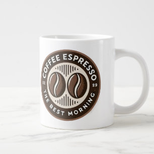 Caneca De Café Grande Rótulo de Café Espresso com Design Temático Matina