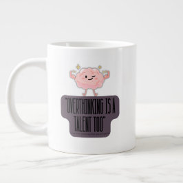 Caneca De Café Grande Roupas Divertidas de Poder Cerebral para Quem Pens
