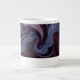 Caneca De Café Grande Roxo Azul Fluido de Âmbar da Meia-Noite Mármore