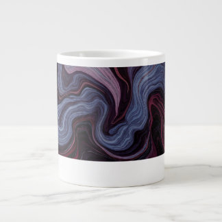 Caneca De Café Grande Roxo Azul Fluido de Âmbar da Meia-Noite Mármore