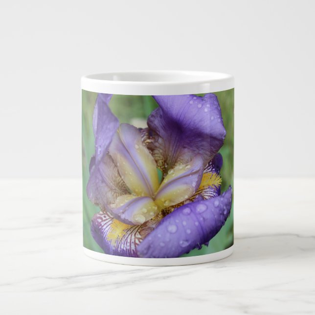 Caneca De Café Grande Roxo Iris (Iris Germanica) (Frente)