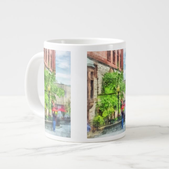 Caneca De Café Grande Rua North Pearl, Albany, NY (Frente Esquerda)