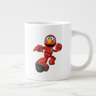 Caneca De Café Grande Rua Sésamo Mecha Construtor Elmo Em Ação