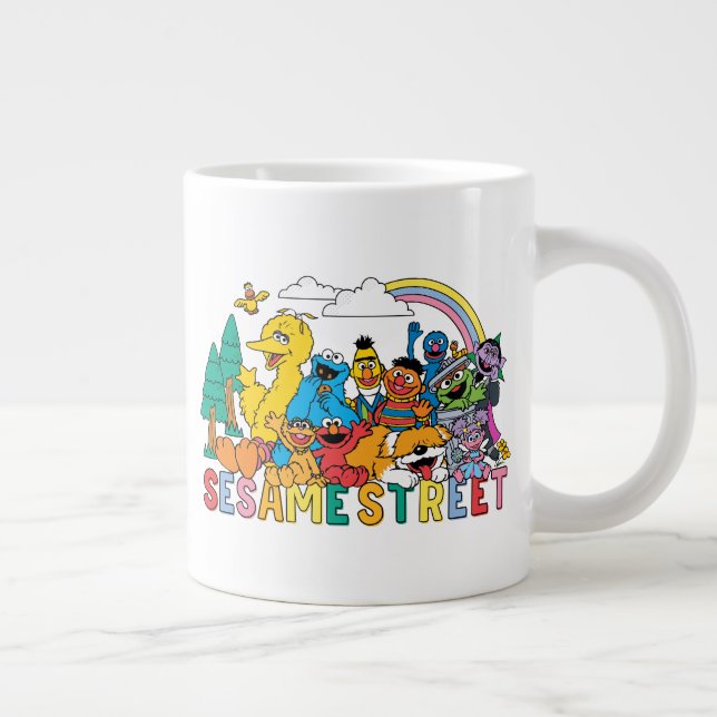 Caneca De Café Grande Rua Sésamo | Onda arco-íris (Direita)