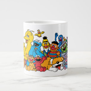 Caneca De Café Grande Rua Sésamo   Retrato do Grupo Sesame Pals