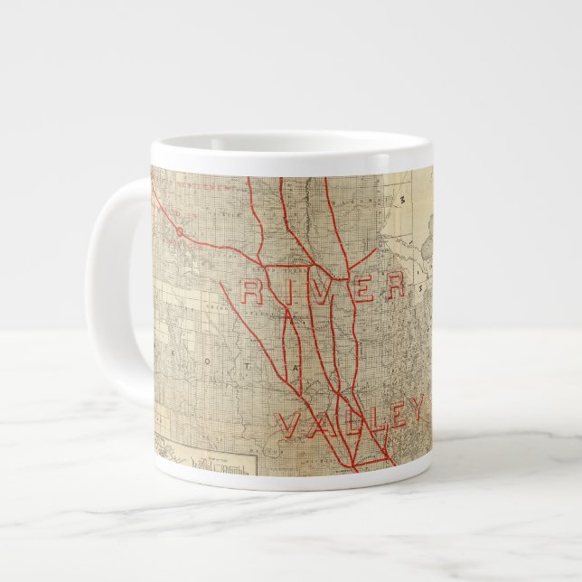 Caneca De Café Grande Ruas Paul, Minneapolis e Manitoba (Frente Esquerda)