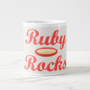 CANECA DE CAFÉ GRANDE RUBY ROCKS RED E CREAM CAFFEÉ MUG