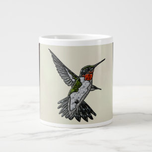 Caneca De Café Grande Ruby Throated Hummingbird