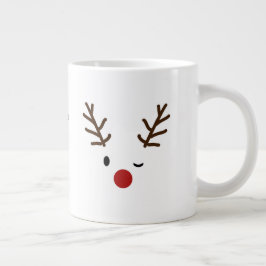 Caneca De Café Grande Rudolf O Natal Da Raindeer Vermelha