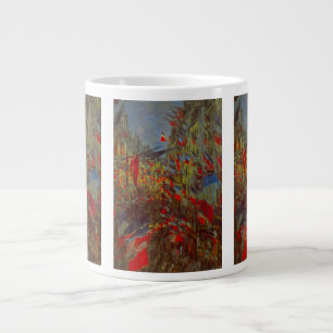 Caneca De Café Grande Rue Montorgueil com Bandeiras de Claude Monet