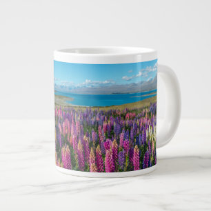 Caneca De Café Grande Russo Lupine no Lago Tekapo Nova Zelândia