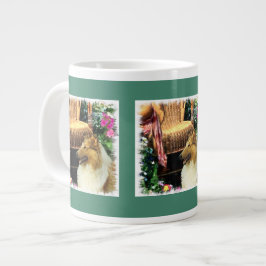 Caneca De Café Grande Sable Rough Collie Art