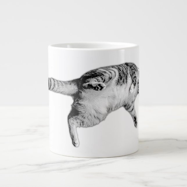 Caneca De Café Grande Sacudir em preto e branco (Frente)