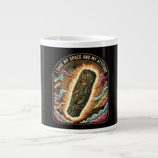 Caneca De Café Grande Sage My Space and My Attitude Smudging Cleansing A