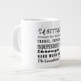Caneca De Café Grande Sagitário Citações Motivacionais Símbolo Zodiac