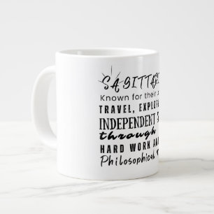 Caneca De Café Grande Sagitário Citações Motivacionais Símbolo Zodiac
