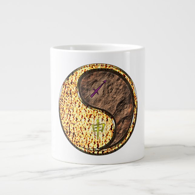 Caneca De Café Grande Sagitário & Macaco de Terra (Frente)