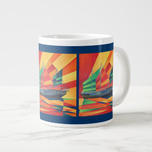 Caneca De Café Grande Sail Away Junk Pleasure Boat