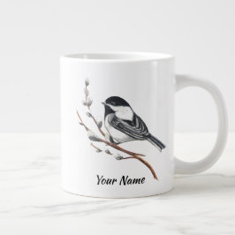 Caneca De Café Grande Salamandra Original em Aquarela & Passarinho Chick
