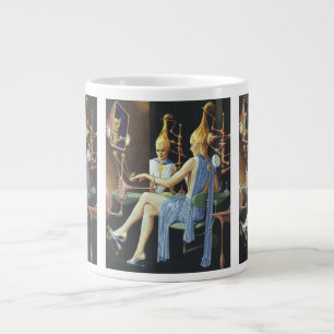 Caneca De Café Grande Salão de Beleza Espaço Vintage Manicures